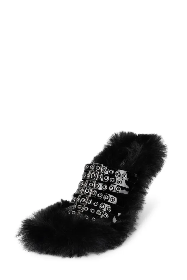 Jeffrey Campbell FUZZOUT Black Silver Women Heel