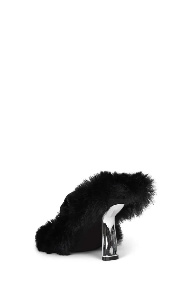 Jeffrey Campbell FUZZOUT Black Silver Women Heel