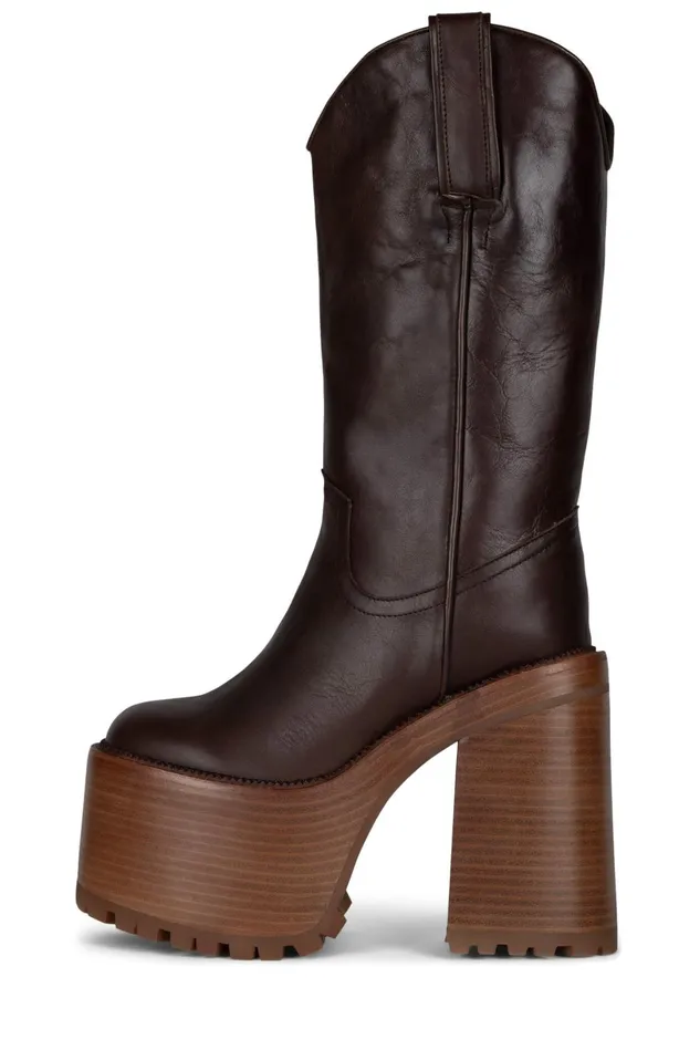 Jeffrey Campbell GRAVEYARD Ivory Crinkle Patent Women Boot