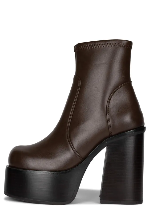 Jeffrey Campbell GRIMES Dark Brown Women Ankle To Mid