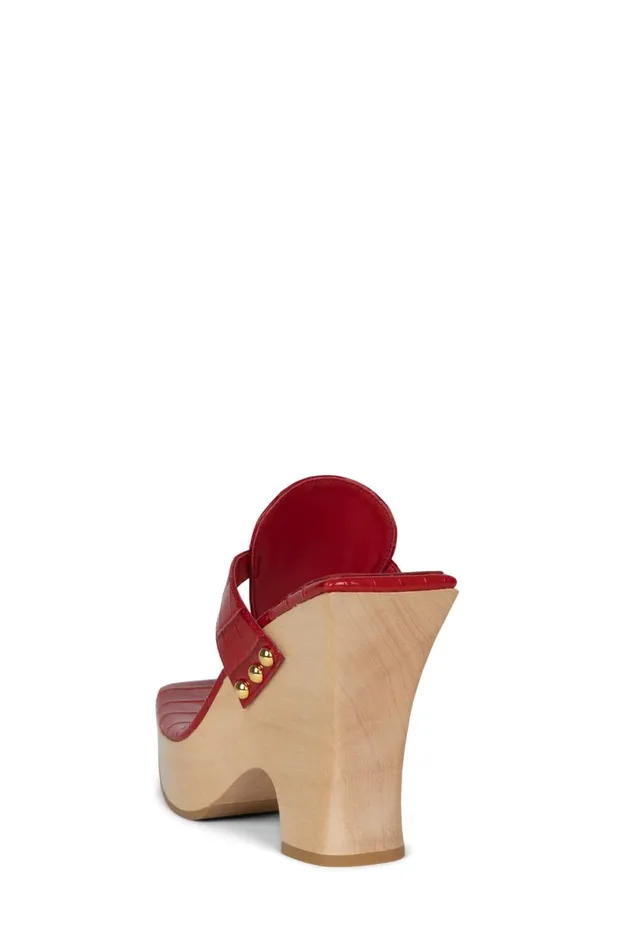 Jeffrey Campbell HAZY Black Croco Gold Women Sandal