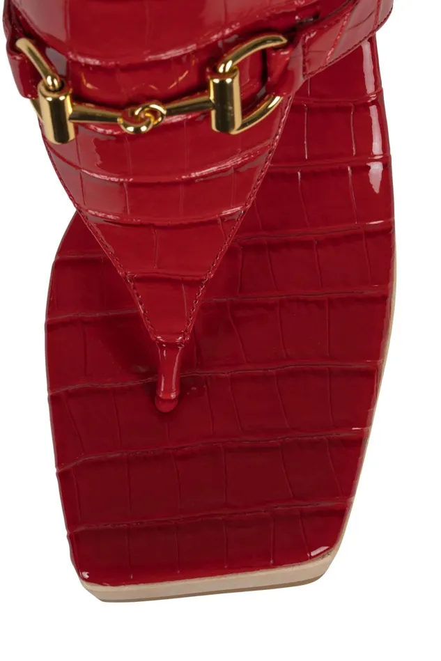 Jeffrey Campbell HAZY Black Croco Gold Women Sandal