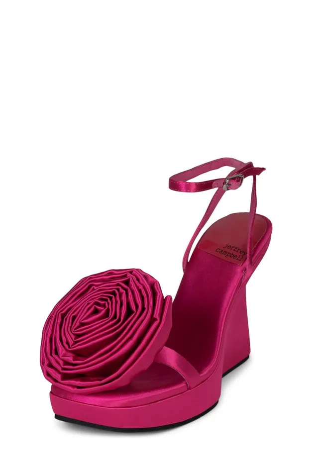 Jeffrey Campbell HIBISCUS Fuchsia Satin Women Heel