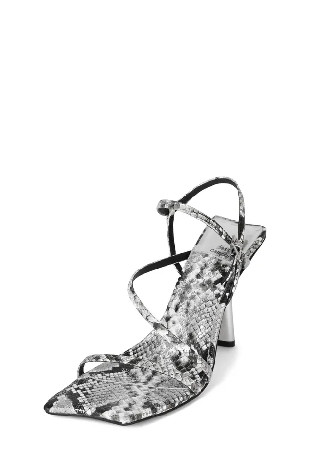 Jeffrey Campbell IDEALISTIC Black Snake Silver Women Heel