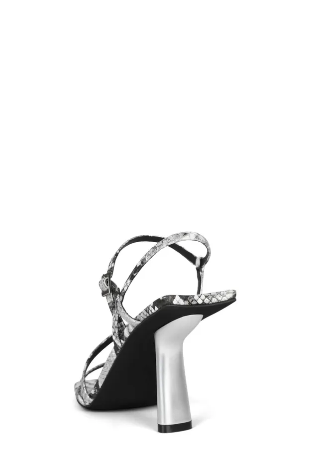 Jeffrey Campbell IDEALISTIC Black Snake Silver Women Heel