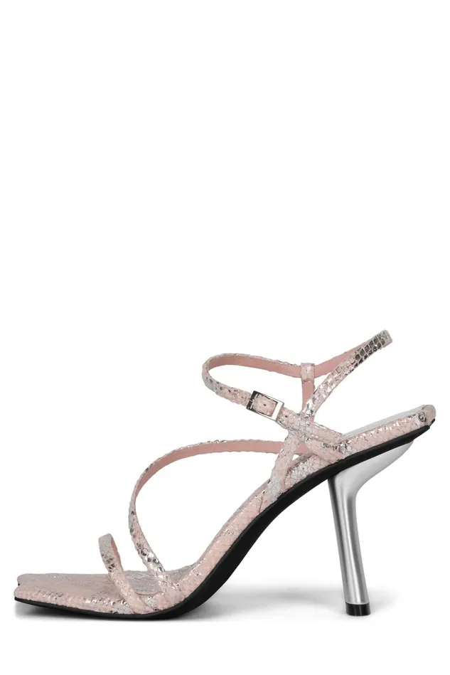 Jeffrey Campbell IDEALISTIC Black Snake Silver Women Heel