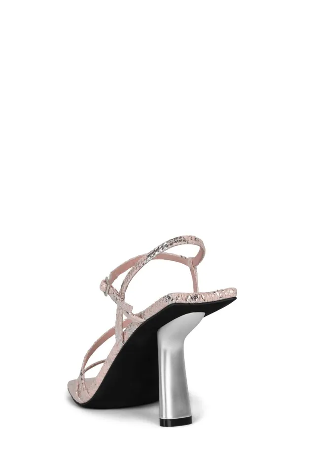 Jeffrey Campbell IDEALISTIC Black Snake Silver Women Heel
