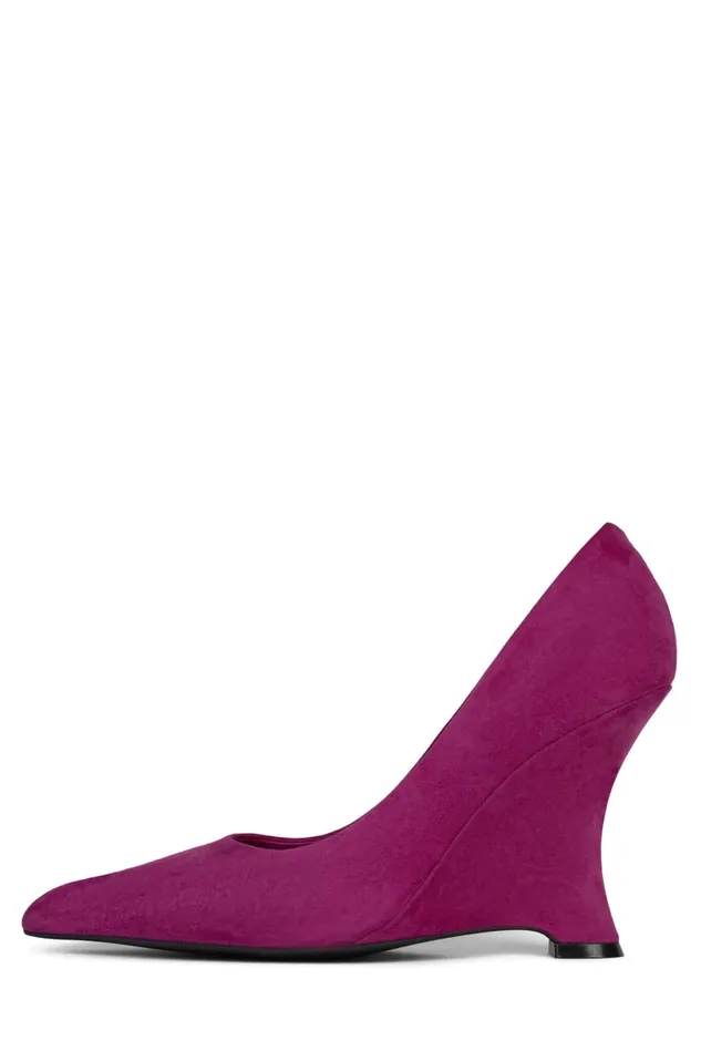 Jeffrey Campbell INTRIGUED Fuchsia Suede Women Wedge