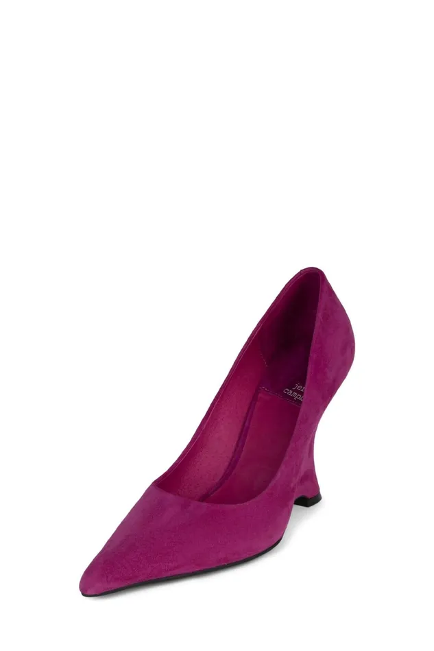 Jeffrey Campbell INTRIGUED Fuchsia Suede Women Wedge