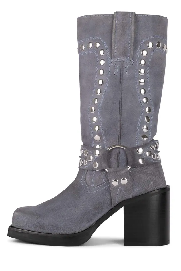 Jeffrey Campbell JUVENILES Dusty Blue Suede Silver Women Ankle To Mid
