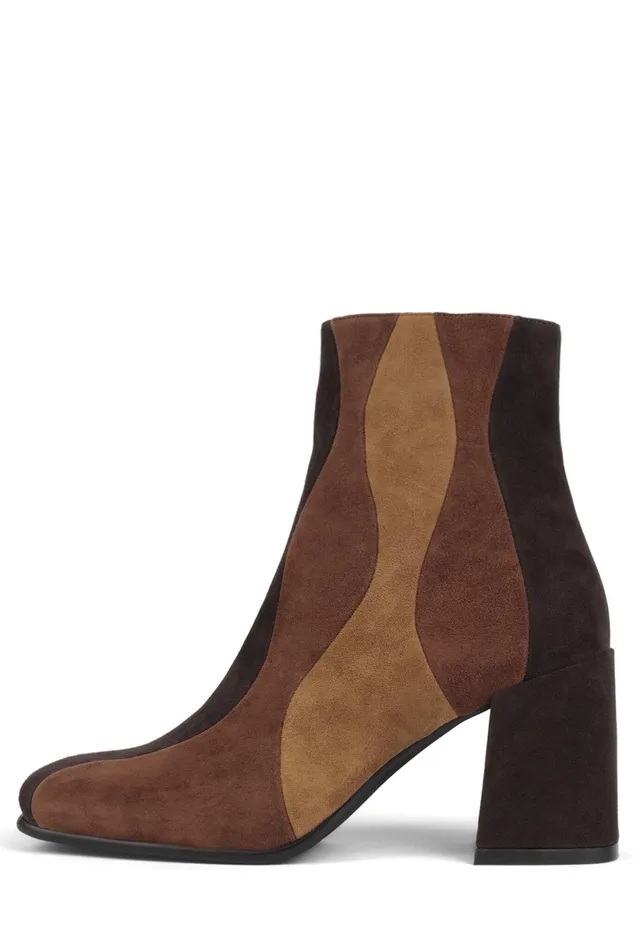 Jeffrey Campbell LAVALAMP Brown Suede Combo Women Ankle To Mid