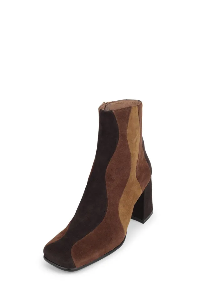 Jeffrey Campbell LAVALAMP Brown Suede Combo Women Ankle To Mid