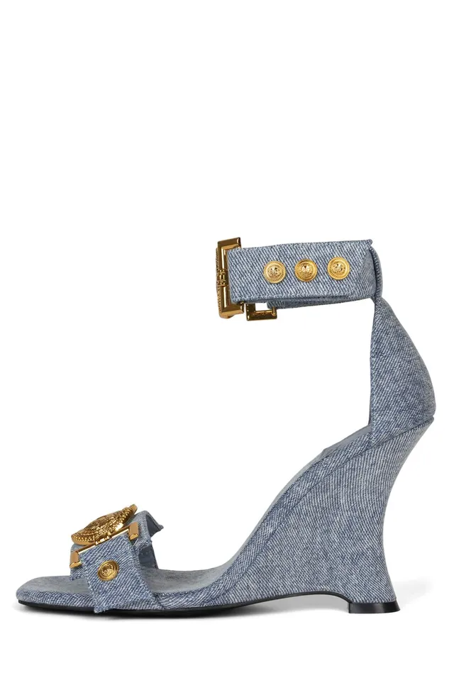 Jeffrey Campbell LEONITE Black Satin Gold Women Heel