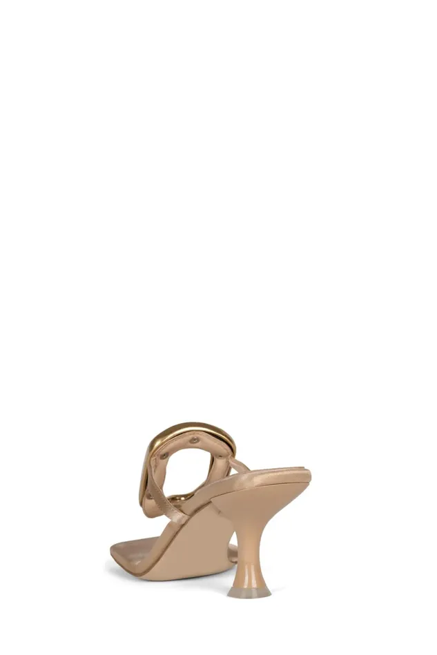 Jeffrey Campbell LINQUP Fuchsia Satin Gold Women Heel