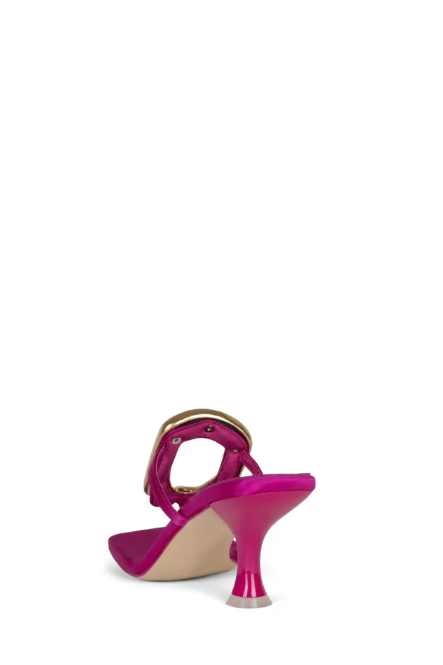 Jeffrey Campbell LINQUP Fuchsia Satin Gold Women Heel