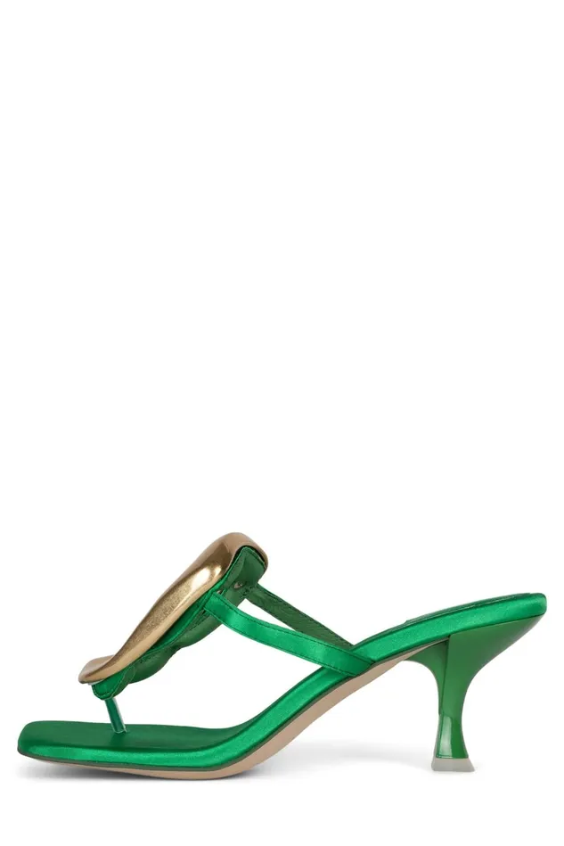 Jeffrey Campbell LINQUP Fuchsia Satin Gold Women Heel