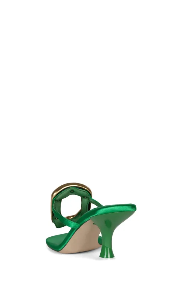 Jeffrey Campbell LINQUP Fuchsia Satin Gold Women Heel