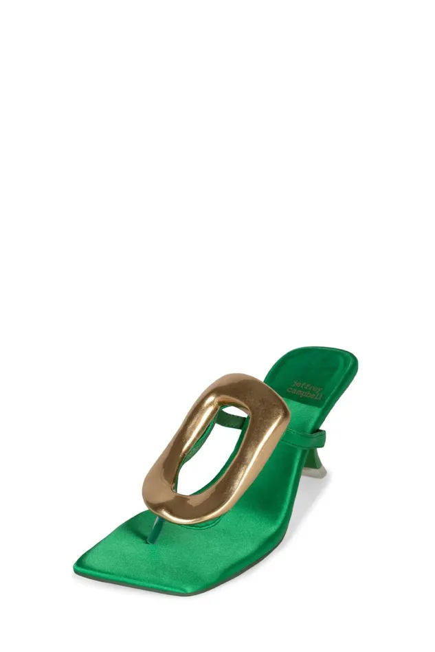 Jeffrey Campbell LINQUP Fuchsia Satin Gold Women Heel