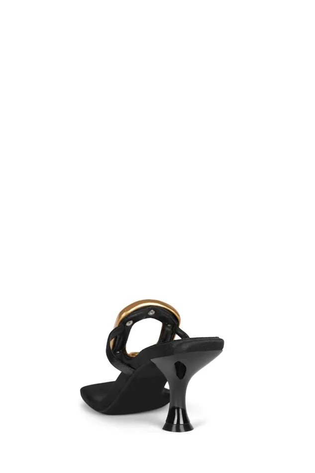 Jeffrey Campbell LINQUP Fuchsia Satin Gold Women Heel