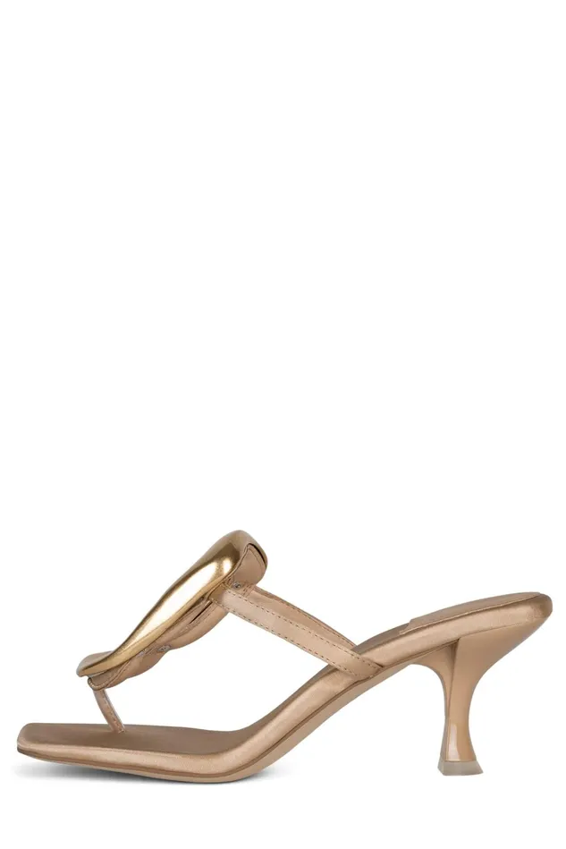 Jeffrey Campbell LINQUP Fuchsia Satin Gold Women Heel