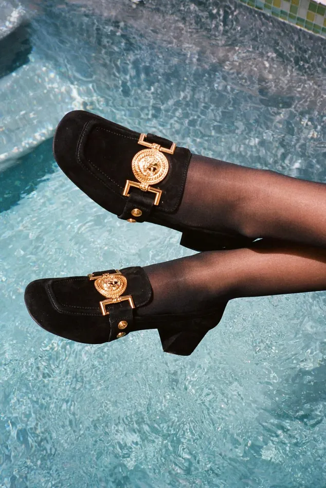 Jeffrey Campbell LIONETTE Black Suede Gold Women Pump
