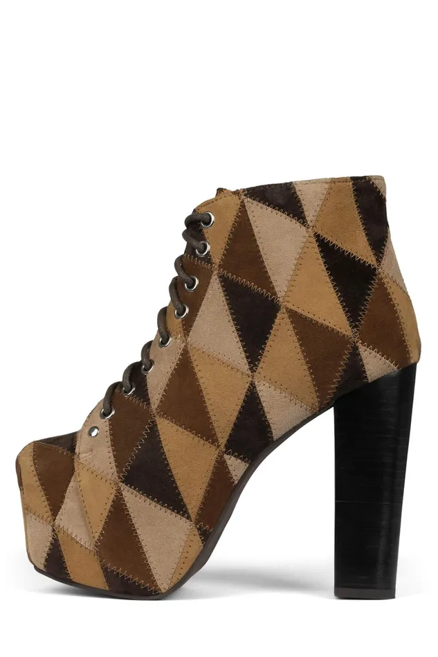 Jeffrey Campbell LITAPW Tan Suede Multi Women Ankle To Mid