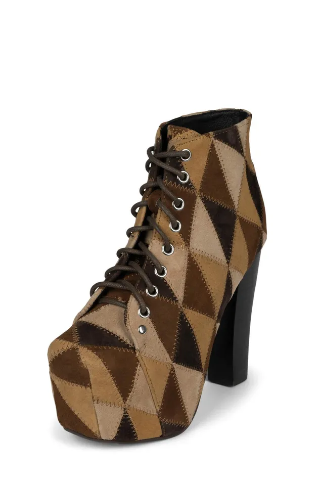 Jeffrey Campbell LITAPW Tan Suede Multi Women Ankle To Mid