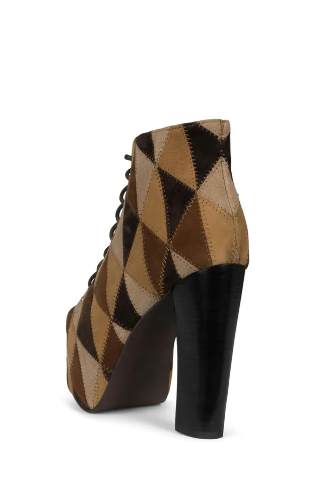 Jeffrey Campbell LITAPW Tan Suede Multi Women Ankle To Mid