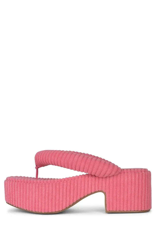 Jeffrey Campbell LUAU2 Pink Stripe Terrycloth Women Sandal