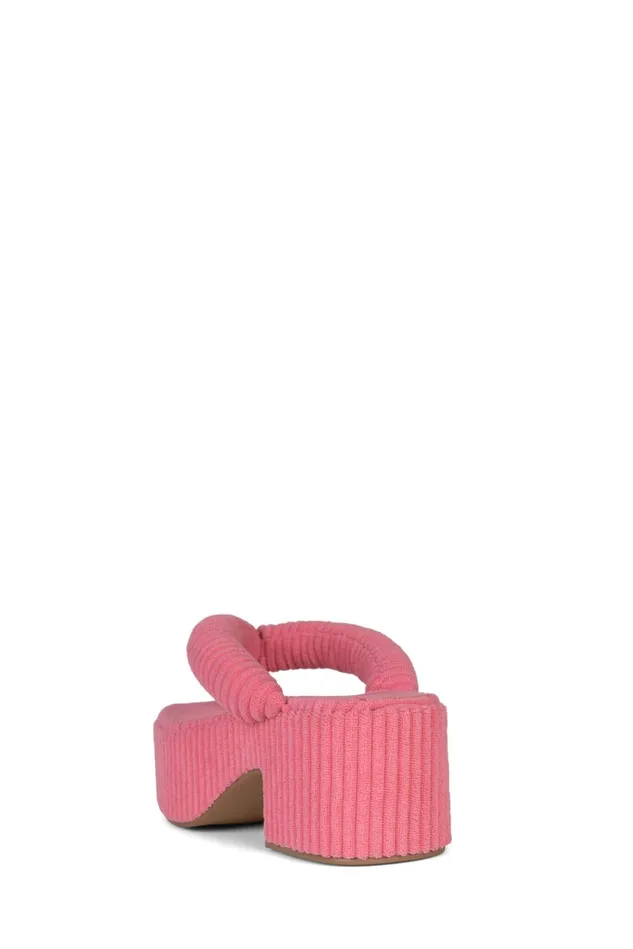 Jeffrey Campbell LUAU2 Pink Stripe Terrycloth Women Sandal