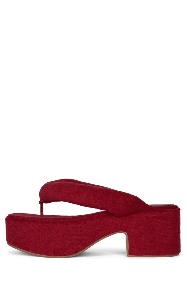 Jeffrey Campbell LUAU2 Pink Stripe Terrycloth Women Sandal