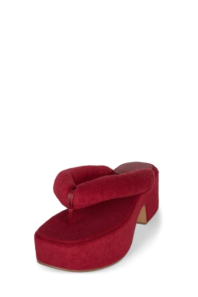 Jeffrey Campbell LUAU2 Pink Stripe Terrycloth Women Sandal