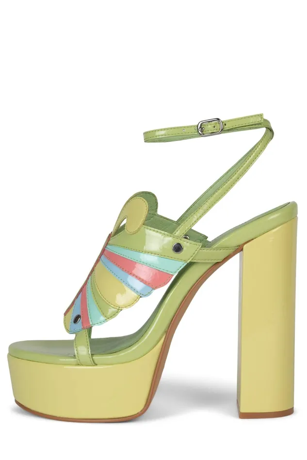 Jeffrey Campbell MONARCHS Green Patent Multi Women Sandal