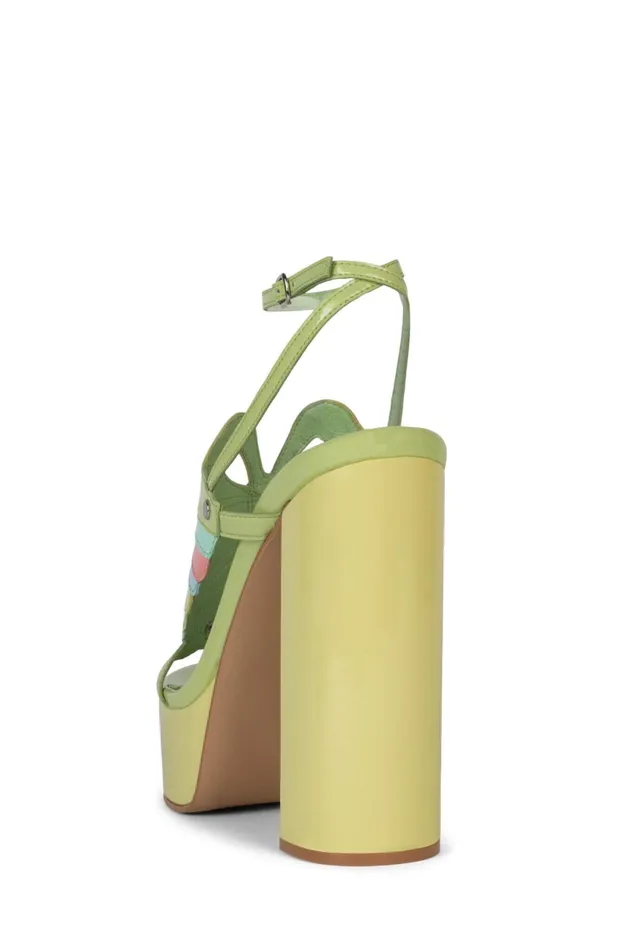 Jeffrey Campbell MONARCHS Green Patent Multi Women Sandal
