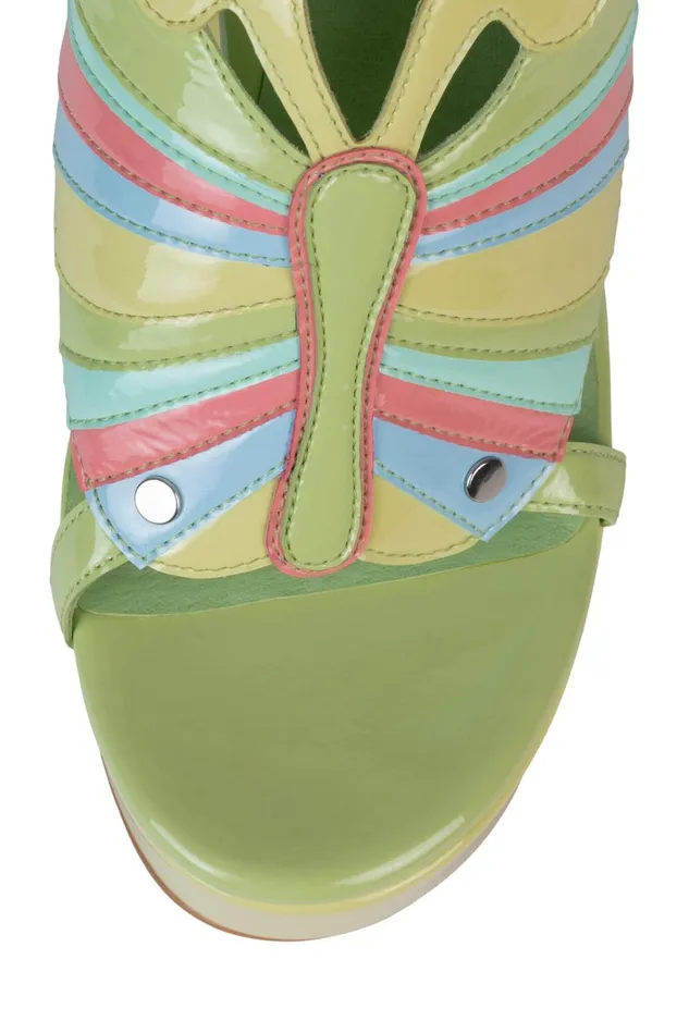 Jeffrey Campbell MONARCHS Green Patent Multi Women Sandal
