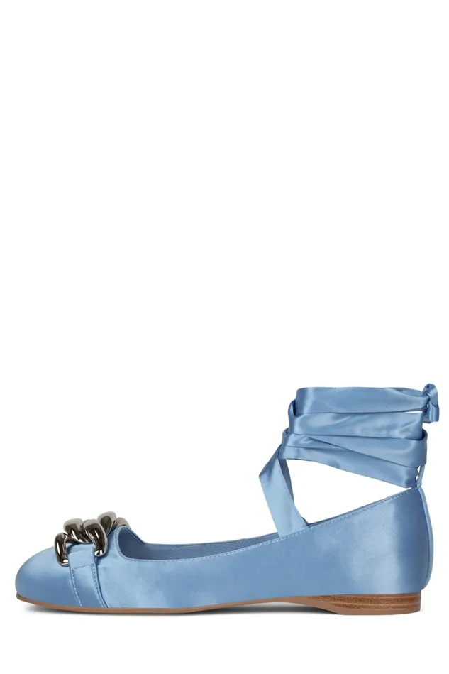 Jeffrey Campbell ONEGIN Light Blue Satin Women Ballet Flats