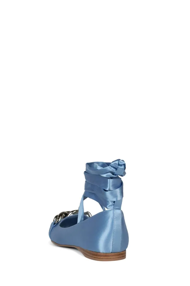 Jeffrey Campbell ONEGIN Light Blue Satin Women Ballet Flats