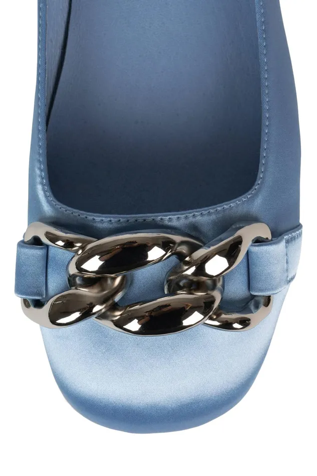 Jeffrey Campbell ONEGIN Light Blue Satin Women Ballet Flats