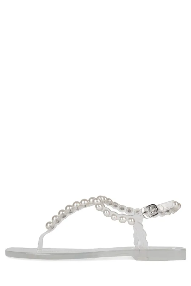Jeffrey Campbell PEARLESQUE Natural Shiny Women Sandals Under 100