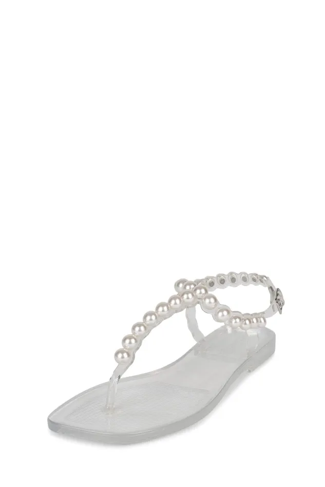 Jeffrey Campbell PEARLESQUE Natural Shiny Women Sandals Under 100