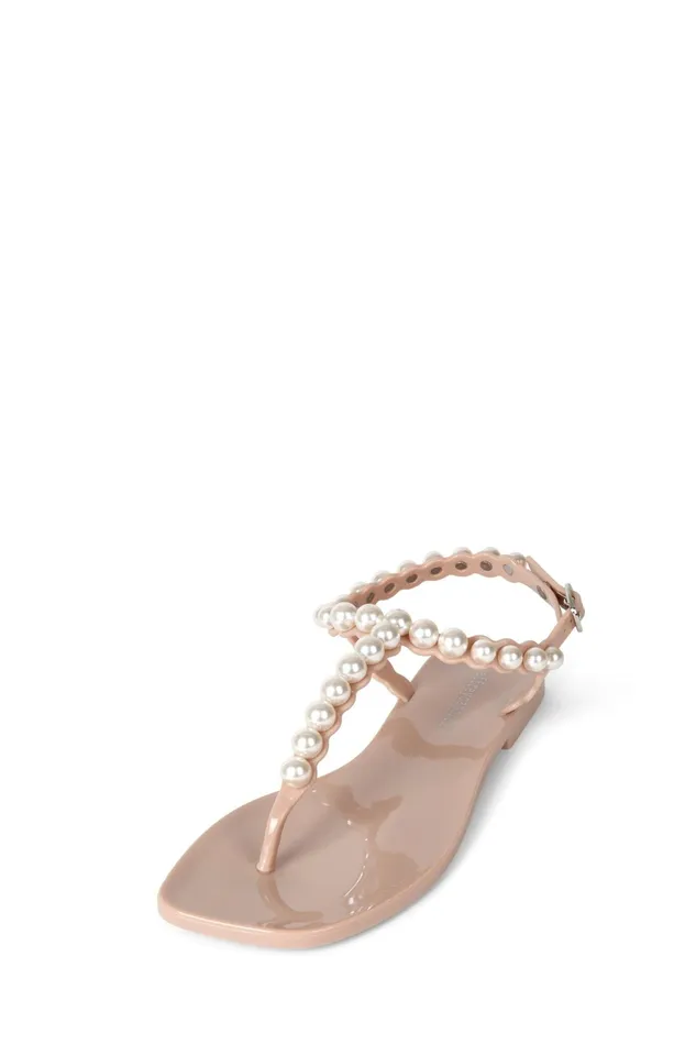 Jeffrey Campbell PEARLESQUE Natural Shiny Women Sandals Under 100