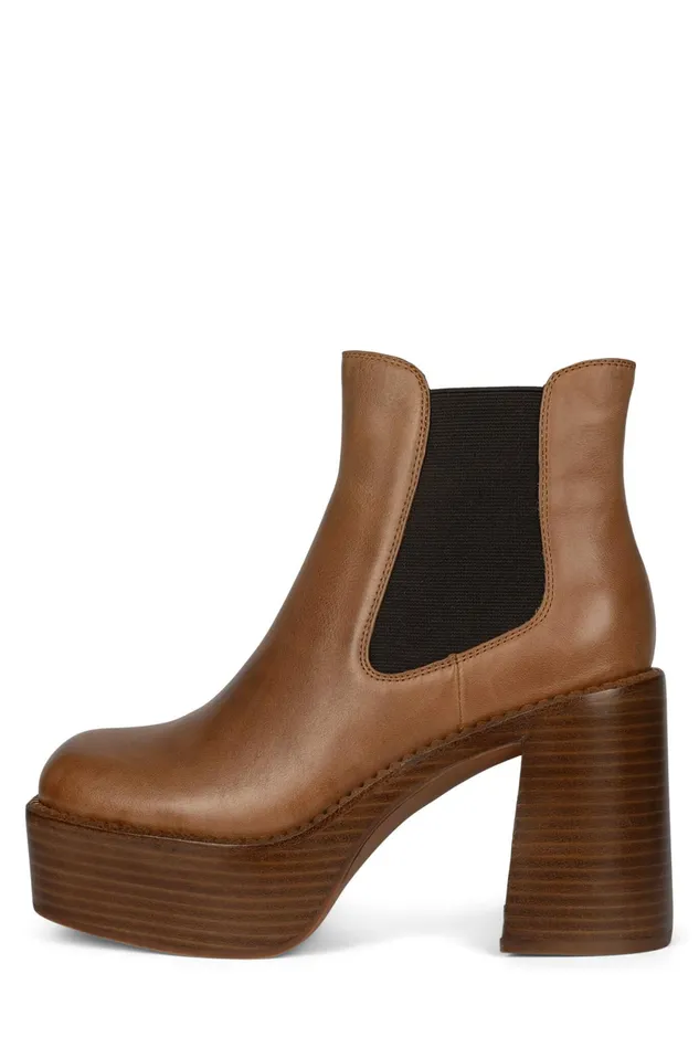Jeffrey Campbell PERFORMER Tan Tan Polish Stack Women Boot