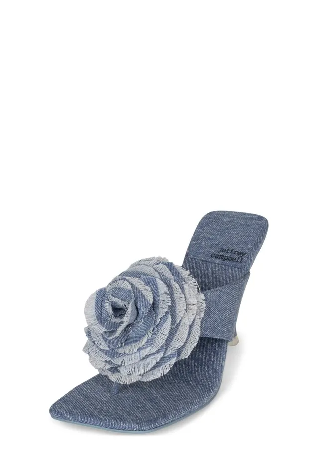 Jeffrey Campbell PERIWINKLE Faded Blue Denim Women Heel