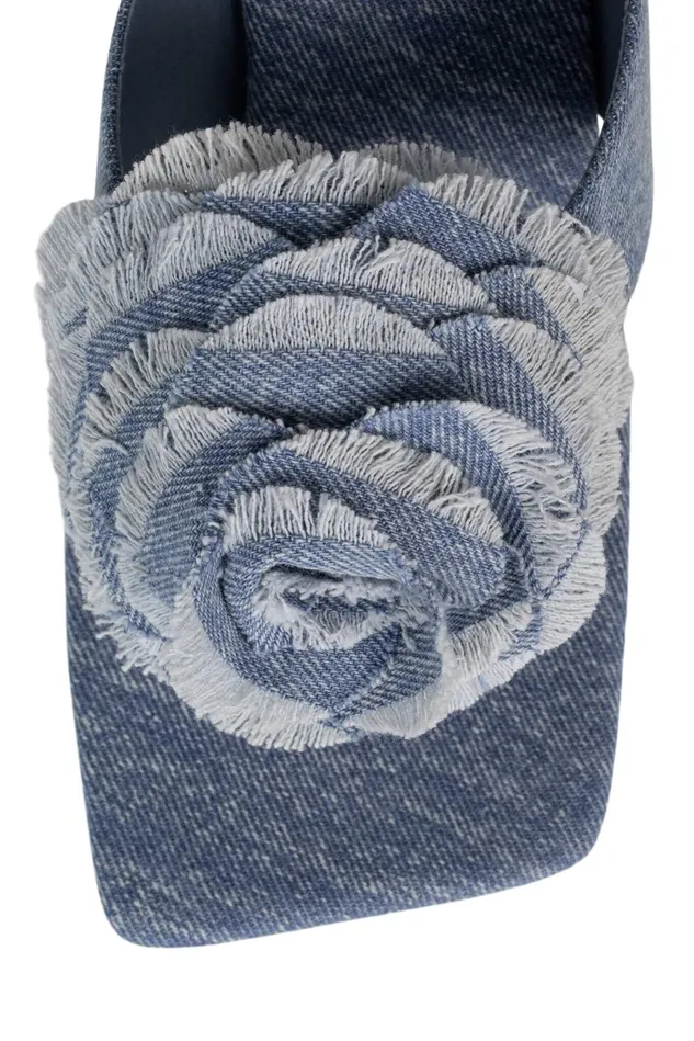Jeffrey Campbell PERIWINKLE Faded Blue Denim Women Heel