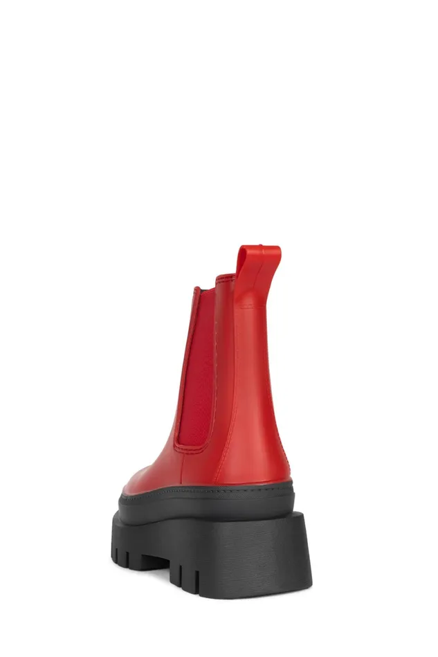 Jeffrey Campbell RAINSTORM Red Black Women Rain Boots