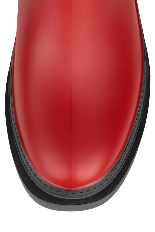 Jeffrey Campbell RAINSTORM Red Black Women Rain Boots