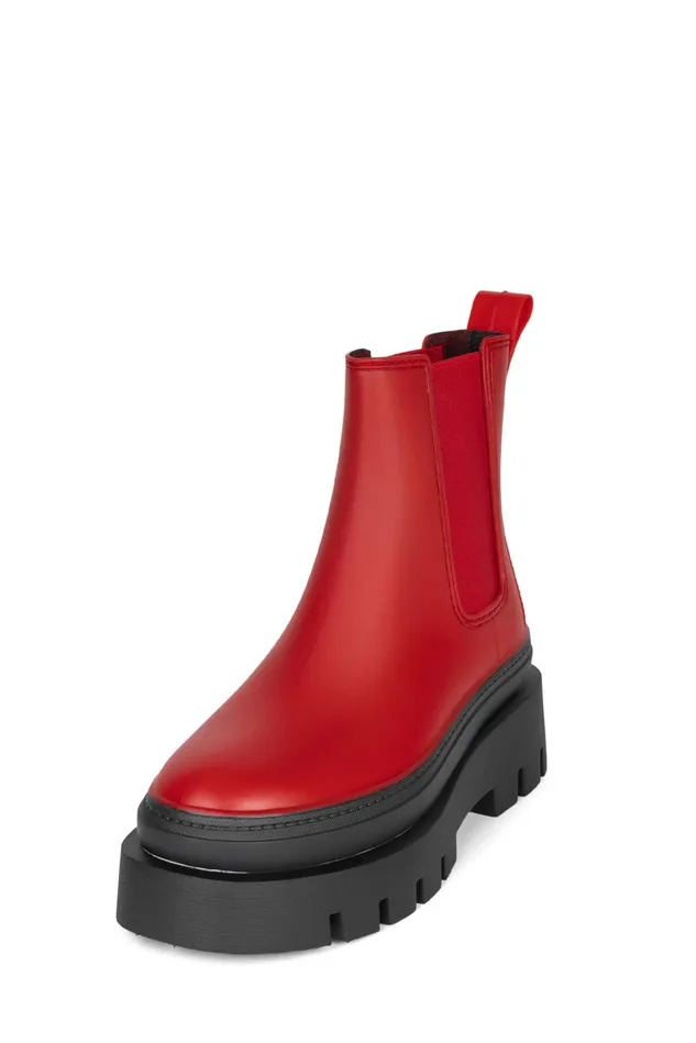 Jeffrey Campbell RAINSTORM Red Black Women Rain Boots