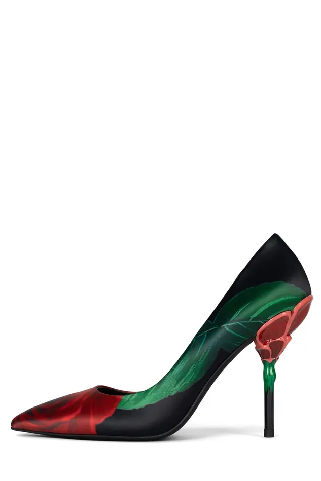 Jeffrey Campbell ROSARIA Black Red Multi Women Pump