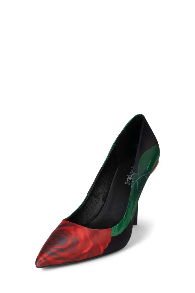 Jeffrey Campbell ROSARIA Black Red Multi Women Pump
