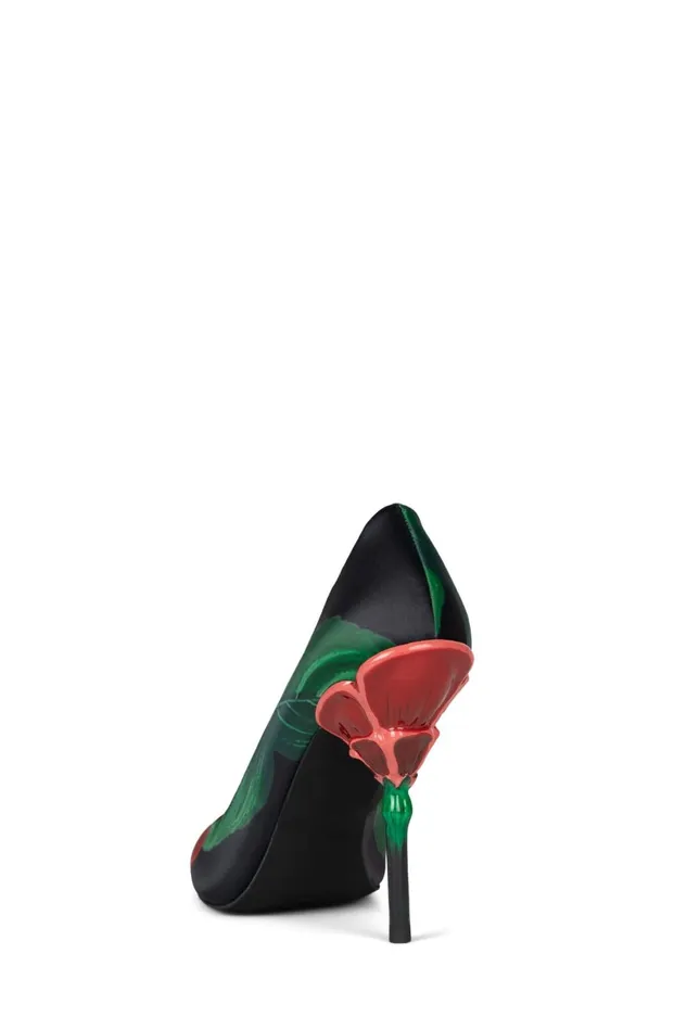 Jeffrey Campbell ROSARIA Black Red Multi Women Pump
